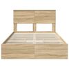 vidaXL Lit de Rangement Ch&ecirc;ne Sonoma 135 x 190 cm Bois d'ing&eacute;nierie