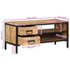 vidaXL Meuble TV 90x35x40 cm bois massif de manguier brut