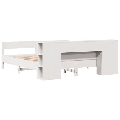 vidaXL Lit bibliothèque sans matelas blanc 180x200 cm bois pin massif