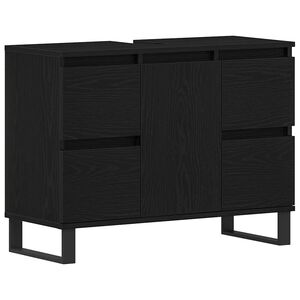 vidaXL Cabinet de salle de bain Ch&ecirc;ne noir 80 x 33 x 60 cm
