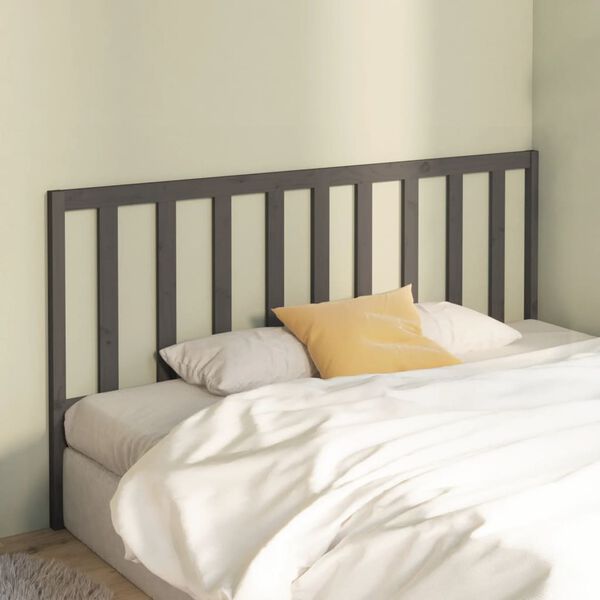 vidaXL T&ecirc;te de lit Gris 206x4x100 cm Bois massif de pin
