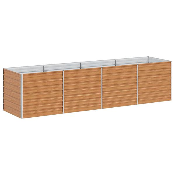 vidaXL Lit sur&eacute;lev&eacute; de jardin 320x80x77 cm Acier galvanis&eacute; Argent&eacute;