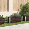 vidaXL Lit surélevé de jardin Marron 100x40x45 cm Acier galvanisé