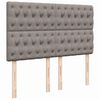 vidaXL Sommier &agrave; lattes de lit avec matelas Taupe 140x200 cm Tissu