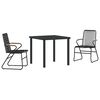 vidaXL Ensemble de salle &agrave; manger pour jardin 3 pc Noir