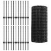 vidaXL Cl&ocirc;ture avec poteau Gris 0,6 x 50 m Acier et PVC
