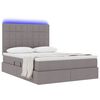 vidaXL Lit avec rangement et LED avec LED Taupe 140 x 190 cm Polyester