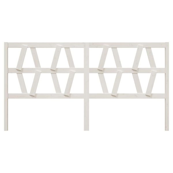 vidaXL T&ecirc;te de lit Blanc 206x4x100 cm Bois massif de pin