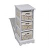 vidaXL &Eacute;tag&egrave;re de rangement en bois 3 paniers en tissage Blanc