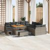 vidaXL Ensemble de canap&eacute; de jardin avec coussin 13 pcs Gris