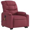 vidaXL Fauteuil inclinable de massage &eacute;lectrique Rouge bordeaux Tissu