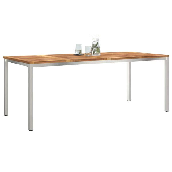 vidaXL Table&agrave;manger Marron 200 x 90 x 75 cm Bois de teck massif