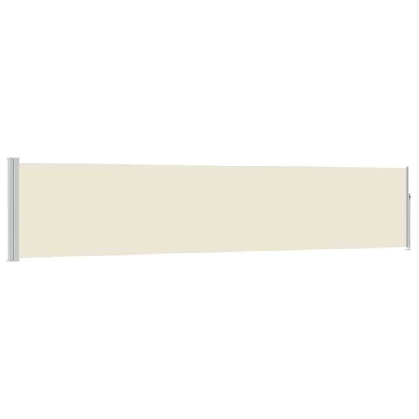 vidaXL Auvent lat&eacute;ral r&eacute;tractable de patio 100x500 cm Cr&egrave;me