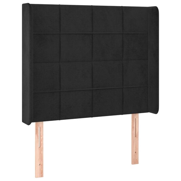 vidaXL T&ecirc;te de lit &agrave; LED Noir 93x16x118/128 cm Velours