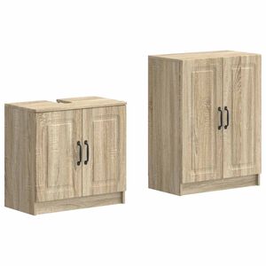 vidaXL Ensemble de 2 meubles de salle de bain UTRECHT Ch&ecirc;ne Sonoma