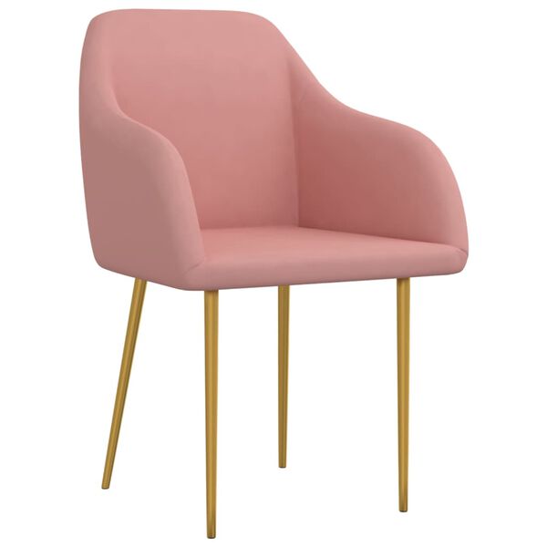 vidaXL Chaises &agrave; manger lot de 4 Rose Velours