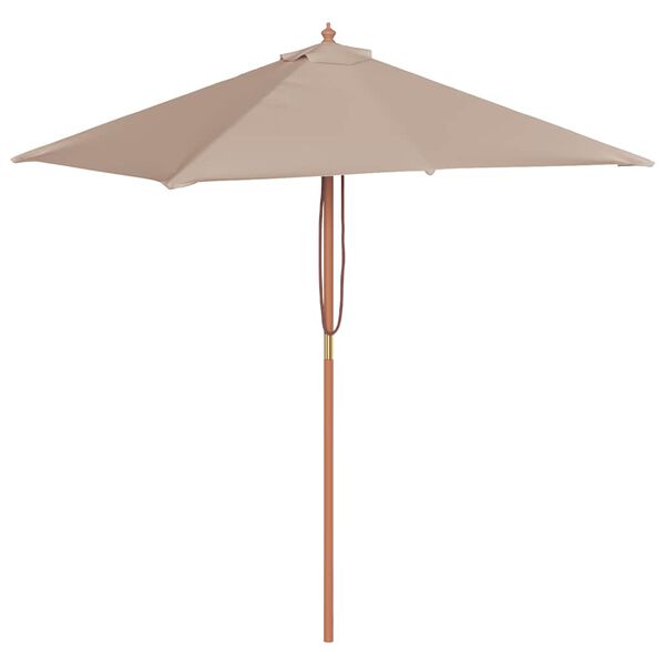 vidaXL Parasol d'ext&eacute;rieur avec m&acirc;t en bois 150x200 cm taupe