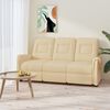 vidaXL Fauteuil de massage inclinable 3 places crème tissu microfibre
