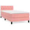 vidaXL Sommier &agrave; lattes de lit avec matelas Rose 90x200 cm Velours