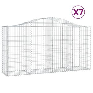 vidaXL Paniers &agrave; gabions arqu&eacute;s 7 pcs 200x50x100/120 cm fer galvanis&eacute;
