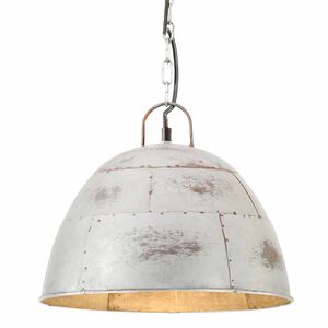 vidaXL Lampe suspendue industrielle vintage 25 W Argent&eacute; Rond 31cm E27