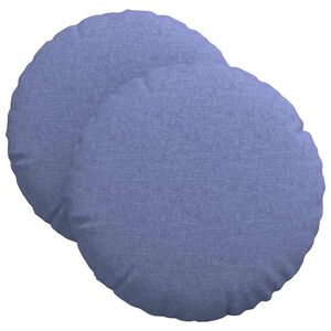 vidaXL Coussins de si&egrave;ge 2 pcs Bleu denim &Oslash;40 x 13 cm tissu