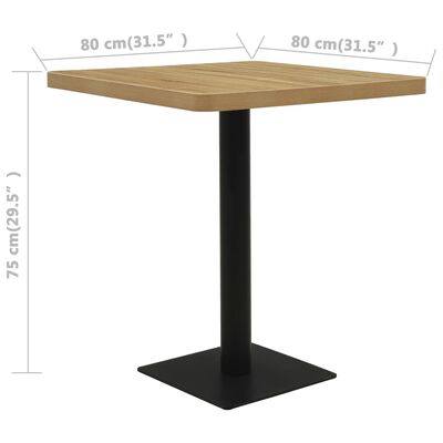 vidaXL Table de bistro Couleur chêne 80x80x75 cm MDF et acier