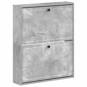 vidaXL Cabinet &agrave; chaussures mural EDE 71 x 17 x 86 cm Gris b&eacute;ton