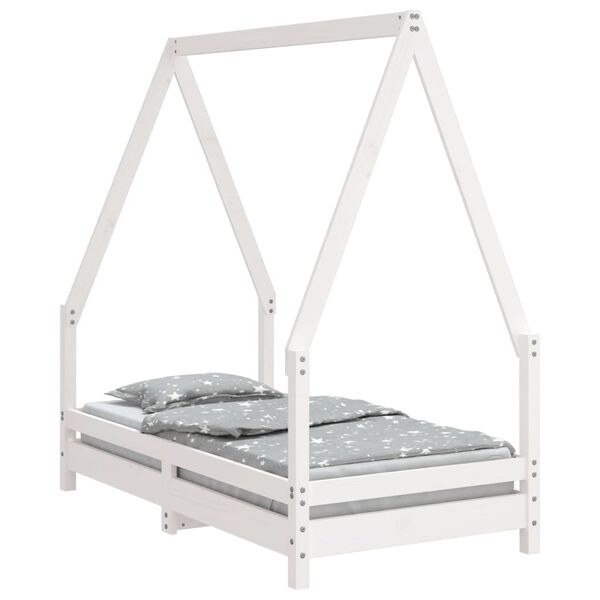 vidaXL Cadre de lit pour enfant blanc 70x140 cm bois de pin massif