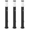 vidaXL Bornes lumineuses avec d&eacute;tecteur et prise lot de 3 80 cm acier inoxydable IP44