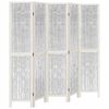 vidaXL Cloison de s&eacute;paration 5 panneaux blanc bois de paulownia massif