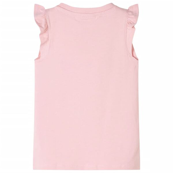 T-shirt enfants avec manches &agrave; volants rose clair 140