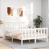 vidaXL Cadre de lit sans matelas blanc bois de pin massif
