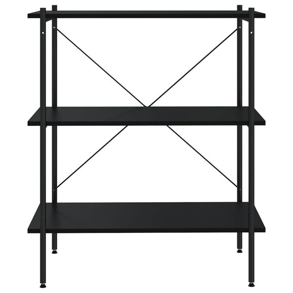 vidaXL &Eacute;tag&egrave;re &agrave; 3 niveaux Noir 80x40x92 cm