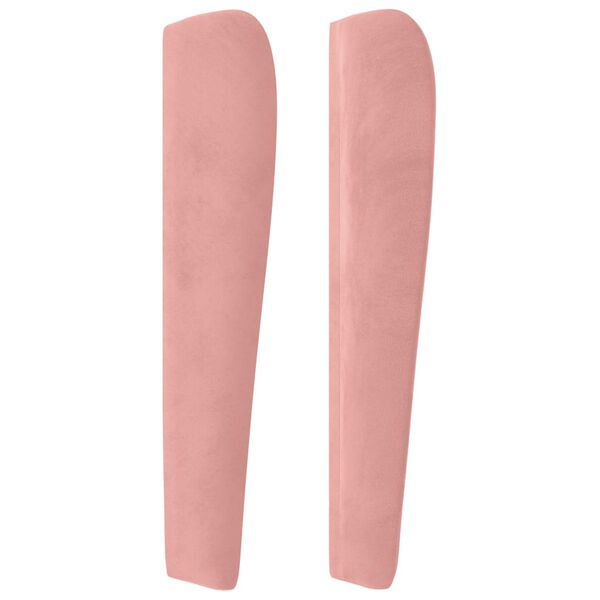 vidaXL T&ecirc;te de lit avec oreilles Rose 163x23x118/128 cm Velours