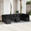 vidaXL Ensemble de Canap&eacute;s avec coussin 11 pcs Noir polyrotin