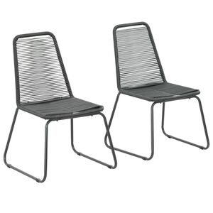 vidaXL Chaises d'ext&eacute;rieur lot de 2 R&eacute;sine tress&eacute;e Noir
