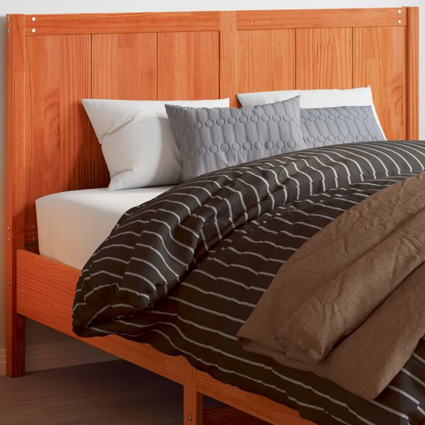 vidaXL T&ecirc;te de lit cire marron 135 cm bois massif de pin