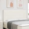 vidaXL T&ecirc;te de lit avec t&ecirc;te de lit Cr&egrave;me 180 cm Cuir synth&eacute;tique