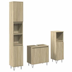 vidaXL Ensemble de meubles de salle de bain 3 pcs ch&ecirc;ne sonoma