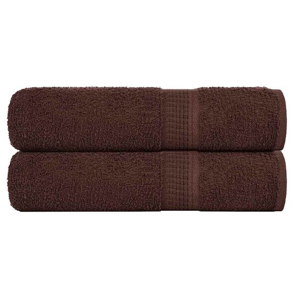 vidaXL Essuie-mains FROGN 2 pcs marron 50x100 cm 360 g/m&sup2;