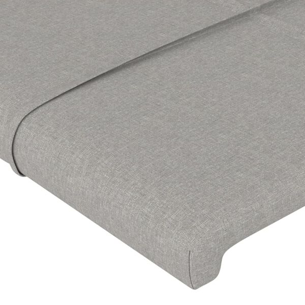 vidaXL T&ecirc;te de lit Gris clair 180 x 5 x 118/128 cm Tissu