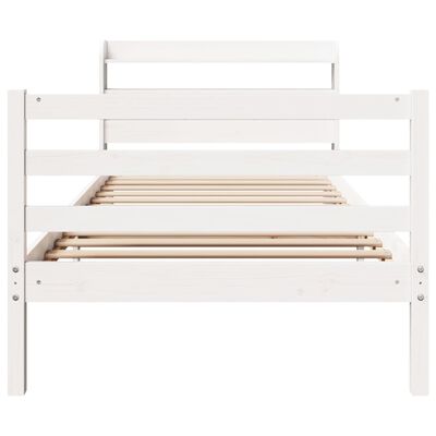 vidaXL Cadre de lit avec tête de lit sans matelas blanc 100x200 cm