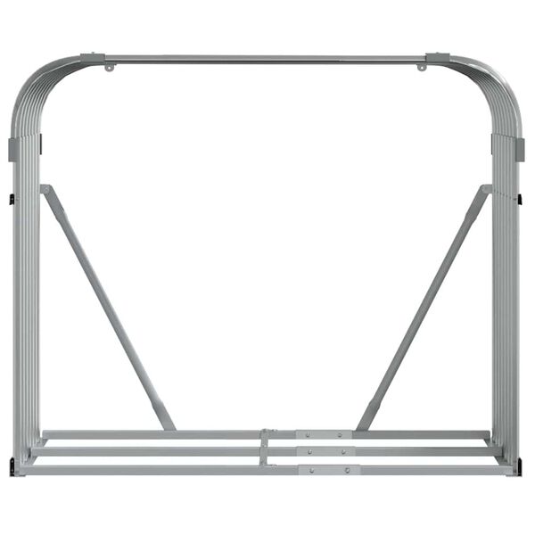 vidaXL Porte-bûches gris clair 120x45x100 cm acier galvanisé