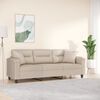 vidaXL Canap&eacute; 3 places avec oreillers et coussins Cr&egrave;me 180 cm
