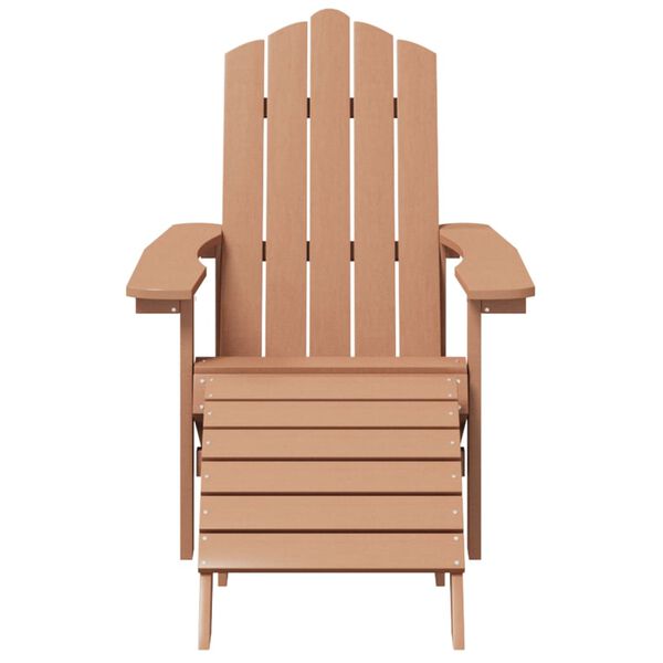 vidaXL Chaise de jardin Adirondack repose-pied table PEHD Marron