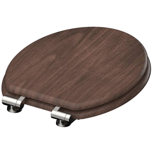 SCH&Uuml;TTE Si&egrave;ge de toilette avec fermeture en douceur DARK WOOD MDF