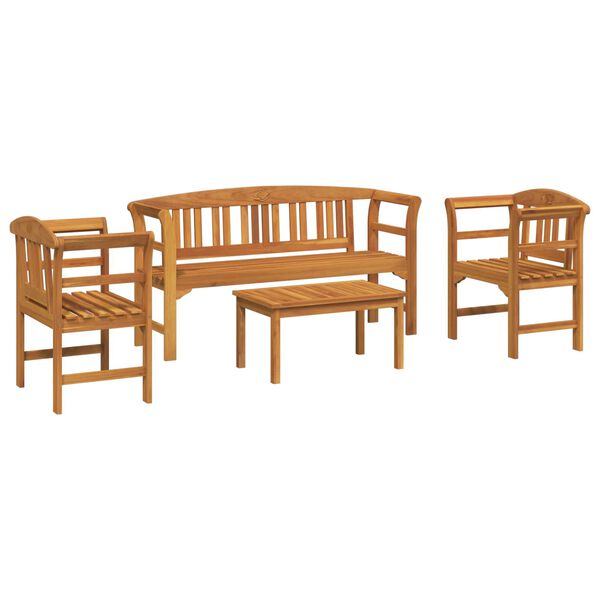 vidaXL Ensemble de Mobilier 4 pcs Naturel Bois d'Acacia Massif