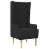 vidaXL Chaise &agrave; dossier haut avec boutons capitonn&eacute;s Noir Tissu