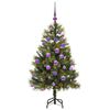 vidaXL Sapin de No&euml;l artificiel avec branches pliables et c&ocirc;nes 120 cm